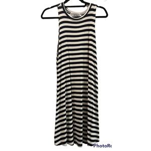 NWT Fighting Eel Ava Sky Navy Blue & White Striped Cece Tank Dress LG